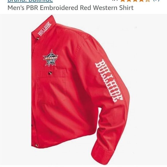 Bullhide Mens Professional Bull Rider Embroidered Button Front Shirt,Size Medium - Picture 2 of 12